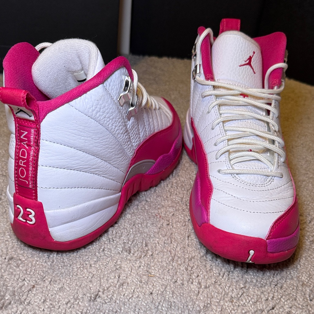 Jordan 12 Retro Gg White And Vivid Pink